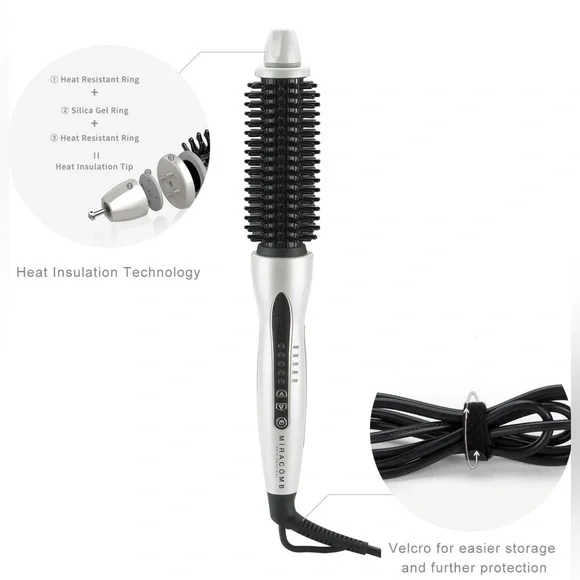 MiraComb Hair Curler Straightening Brush Multi Styler 1 Inch Curling Iron - Picture 6 of 8